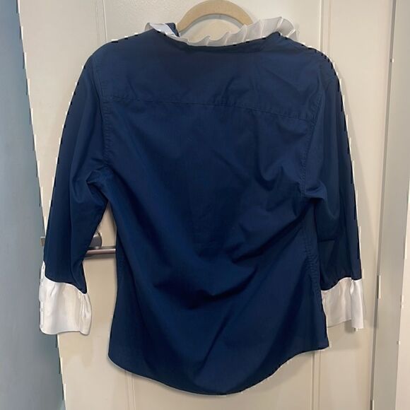 Pearly Vine Navy button-down with white details - Picture 4 of 4